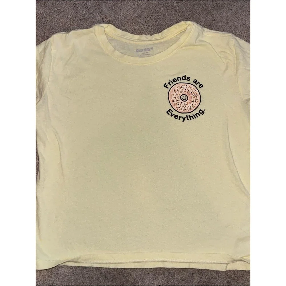 Girl’s Old Navy Butter Yellow Graphic Tee | size large (10/12)